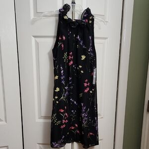 Elegant Black Floral Mini Dress